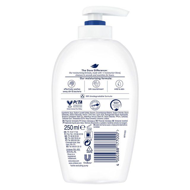 Dove Liquid Moisturising Cream Handwash for Soft &amp;amp; Smooth Hands   250ml