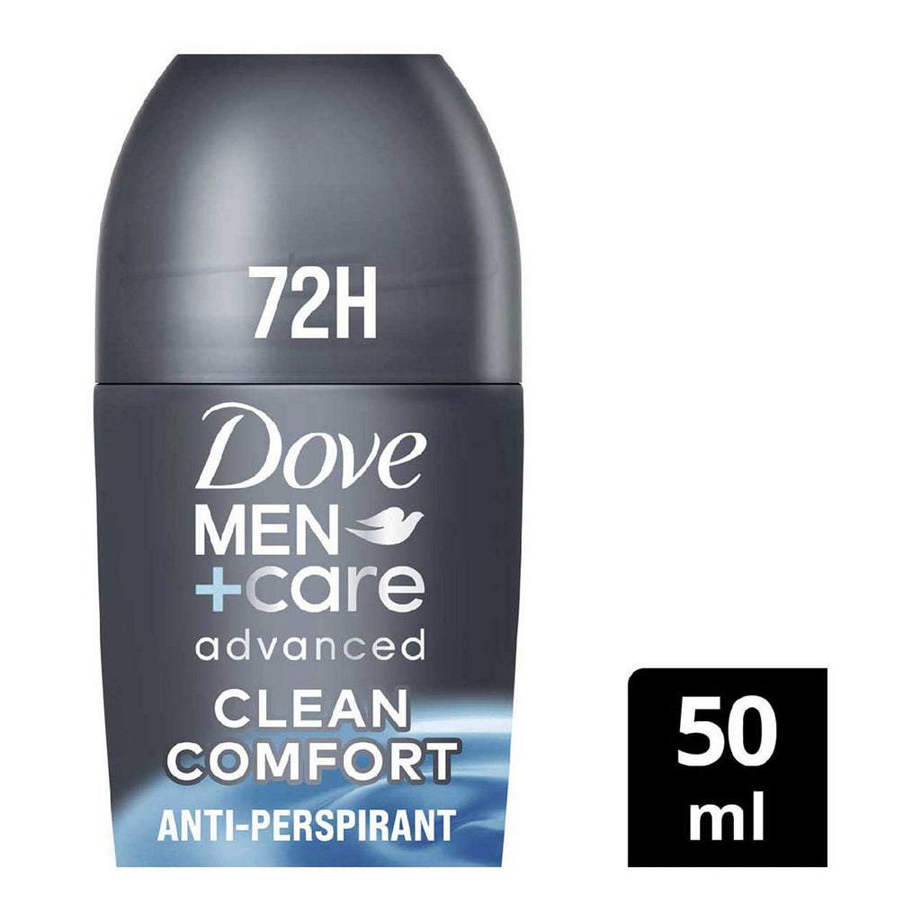 Dove Men+Care Advanced Clean Comfort Anti-Perspirant Deodorant Roll On with Triple Action Technology for 72hour protection 50ml