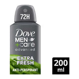 Dove Men+Care Advanced Extra Fresh 72hr Anti-Perspirant Deodorant with Triple Action Sweat &amp;amp; Odour Protection Technology 200ml