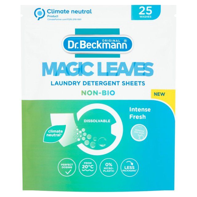 Dr. Beckmann Magic Leaves Laundry Detergent Sheets Non-Bio   25 per pack