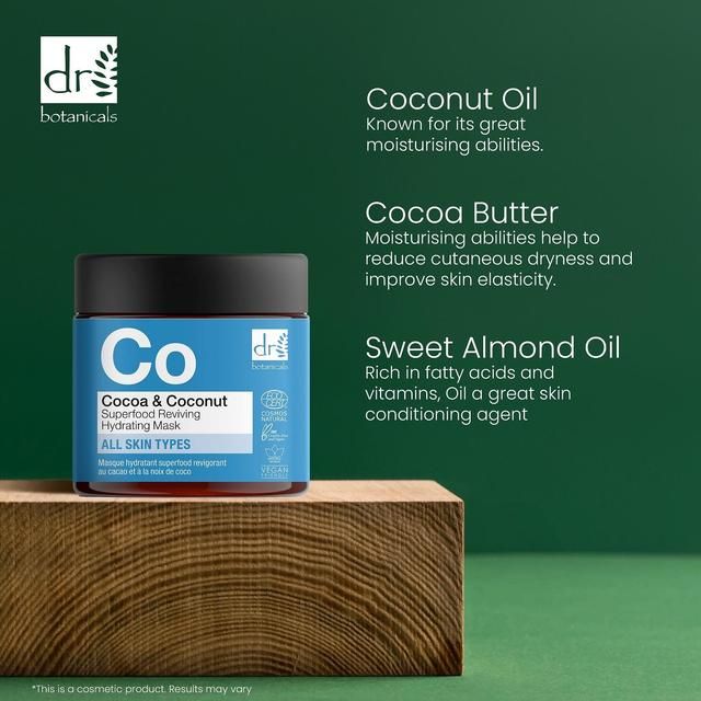 Dr Botanicals Apothecary Cocoa &amp;amp; Coconut Superfood Reviving Hydrating Mask   60ml