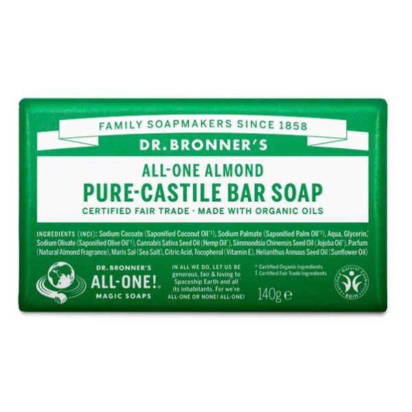 Dr Bronner Organic Almond Soap Bar - 140g