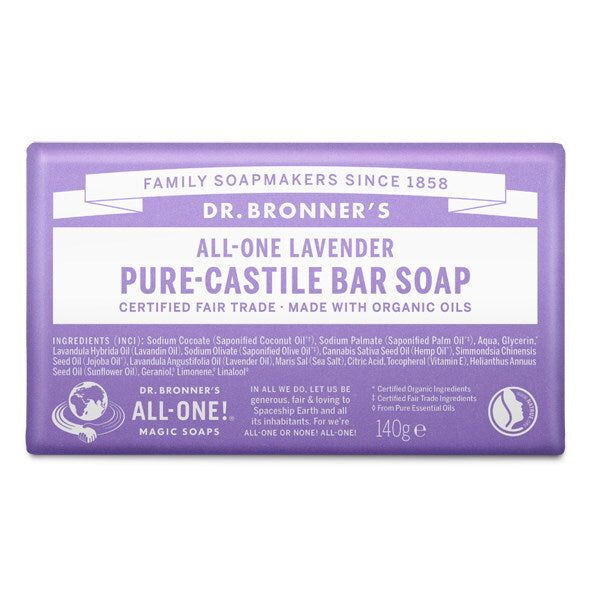 Dr Bronner Organic Lavender Soap Bar - 140g