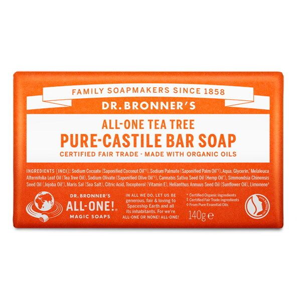 Dr Bronner Organic Tea Tree Soap Bar - 140g