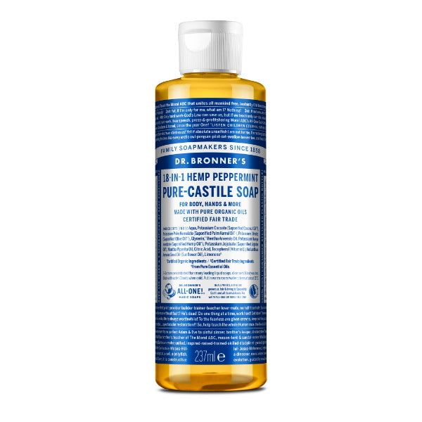 Dr Bronner Peppermint Castile Liquid Soap - 237ml