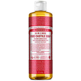 Dr Bronner Rose Castile Liquid Soap - 473ml