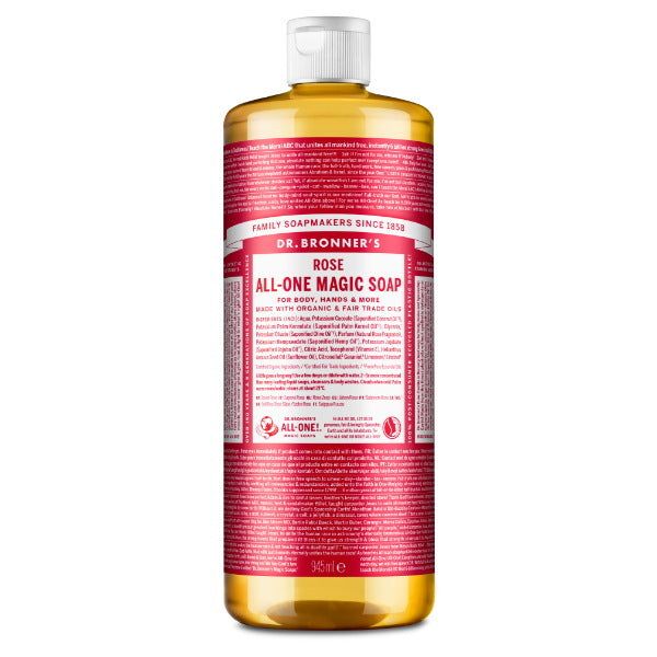 Dr Bronner Rose Castile Liquid Soap - 946ml