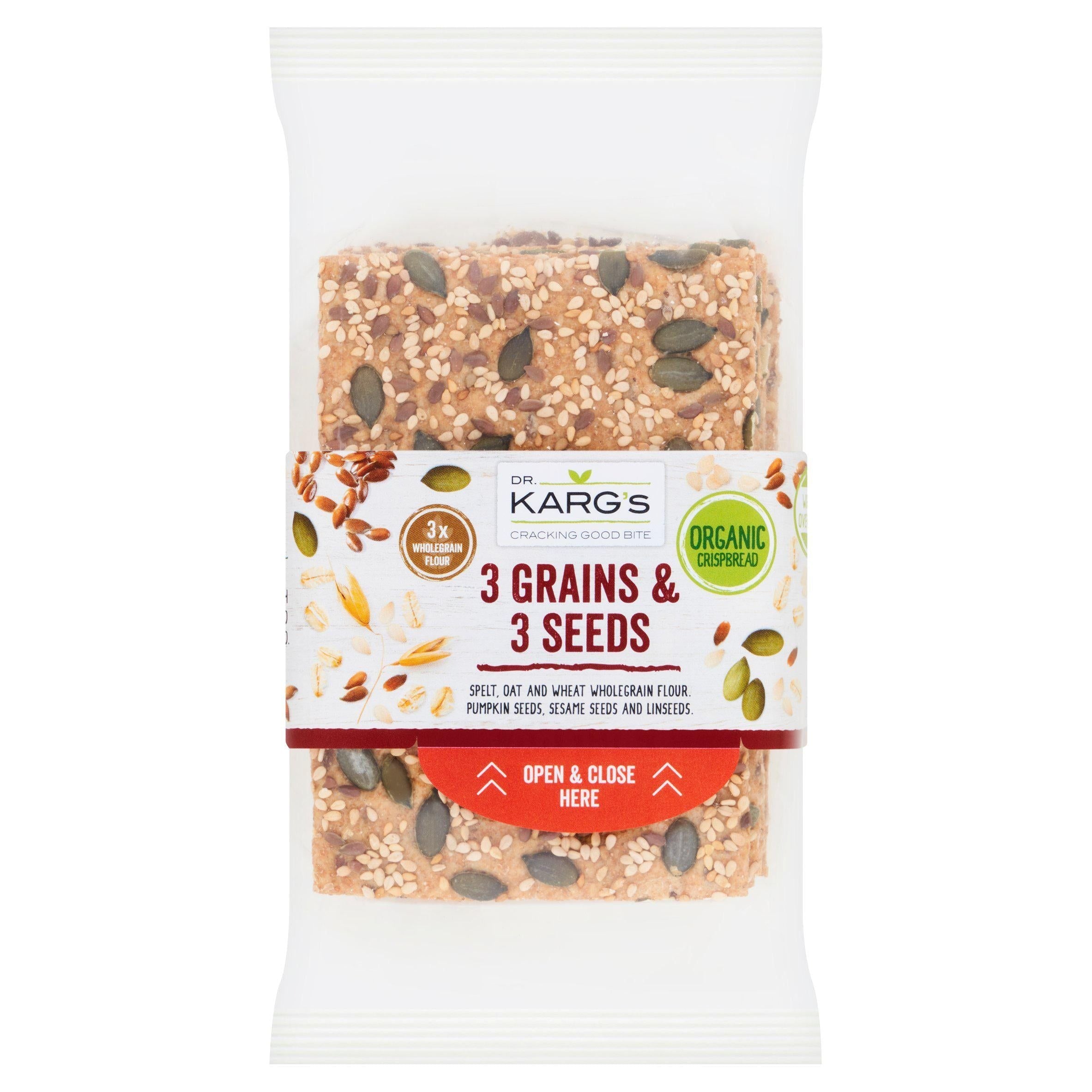 Dr Karg Organic Seeded Crispbread, 3 Grains + 3 Seeds 200g