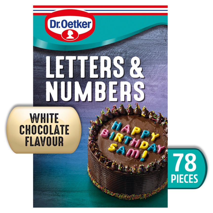 Dr. Oetker 78 White Chocolate Flavour Letters & Numbers