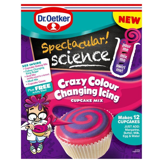 Dr. Oetker Spectacular! Science Crazy Colour Changing Icing Cupcake Mix   295g