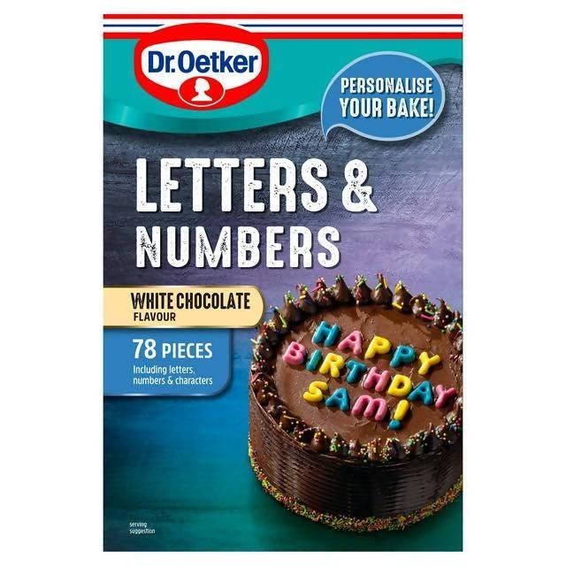 Dr. Oetker White Chocolate Flavour Letters &amp;amp; Numbers 40g