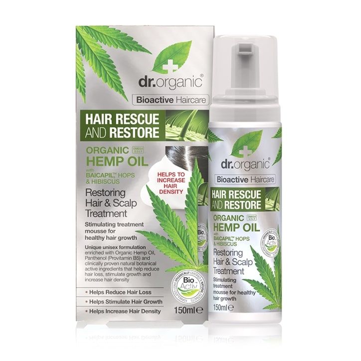 Dr Organic Hemp Oil Rescue & Restore Hair & Scalp Treatment 150ml