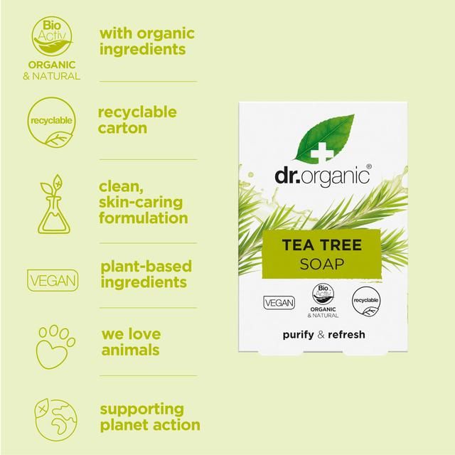 Dr Organic Tea Tree Soap   100g