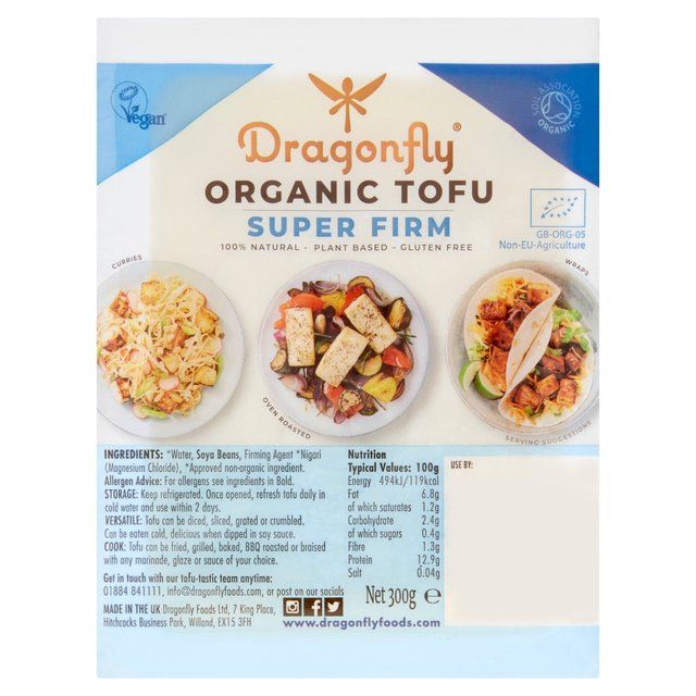 Dragonfly Gluten Free Organic Super Firm Fresh Tofu   300g