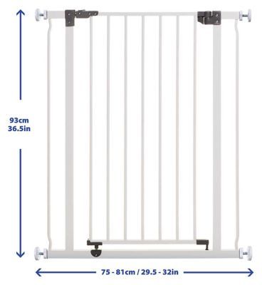 DreamBaby Liberty Xtra Tall Metal Safety Gate (Fits Gap 75-81cm) - White - Pressure Mounted