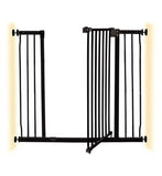 DreamBaby Liberty Xtra Tall Xtra Wide Hallway Metal Safety Gate (Fits Gap 99 - 105.5cm) - Black - Pressure Mounted