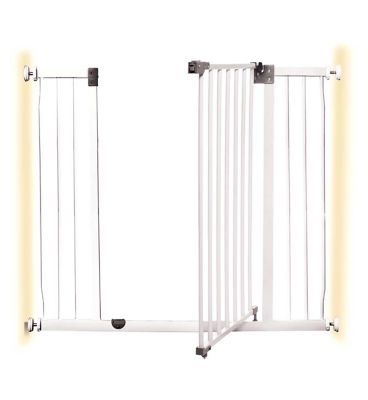 DreamBaby Liberty Xtra Tall Xtra Wide Hallway Metal Safety Gate (Fits Gap 99-105.5cm) - White - Pressure Mounted