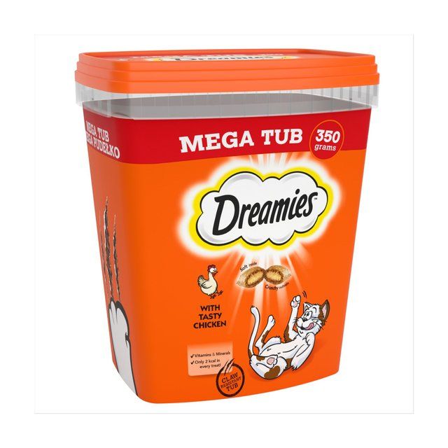 Dreamies Cat Treat Biscuits with Chicken Bulk Mega Tub   350g