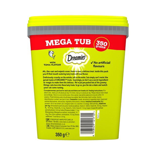 Dreamies Cat Treat Biscuits with Tuna Flavour Bulk Mega Tub   350g