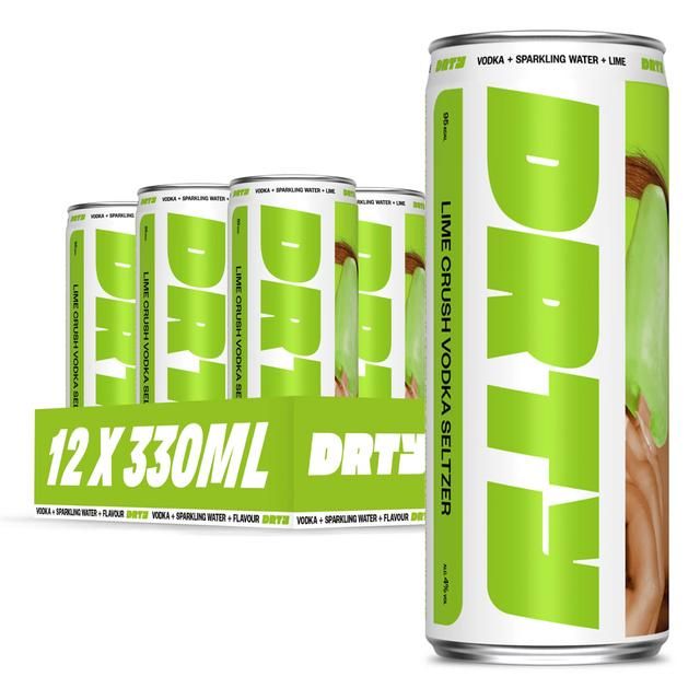 DRTY Lime Crush Vodka Seltzer   12 x 330ml