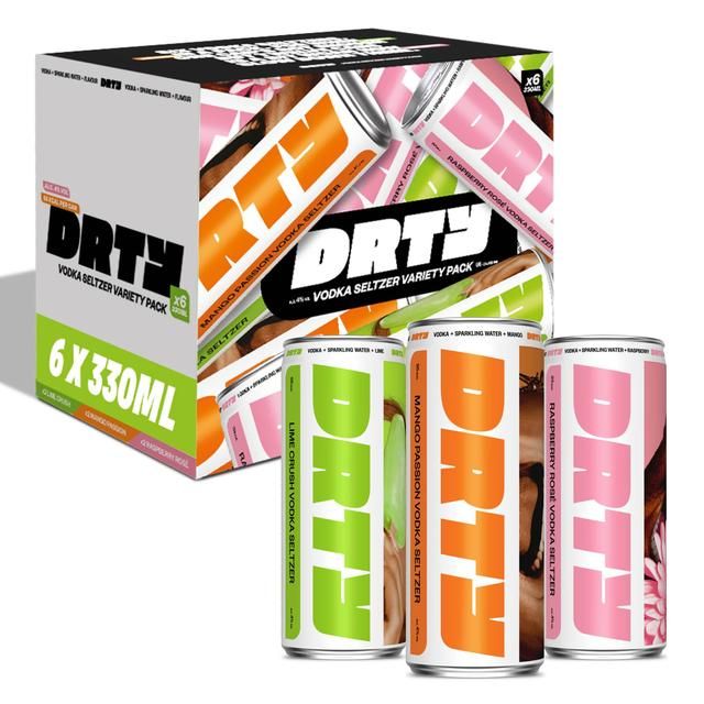 DRTY Vodka Seltzer Mixed Pack   6 x 330ml