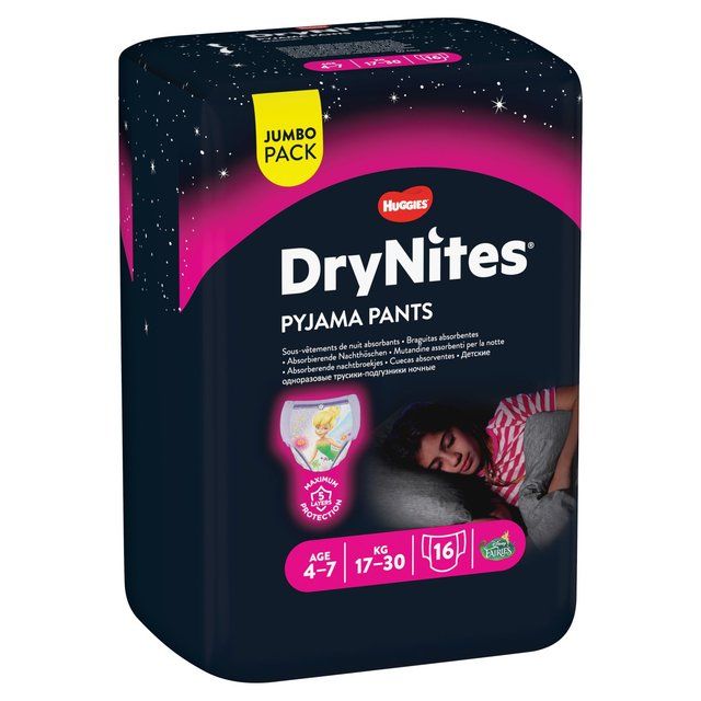 DryNites 4-7 yrs Girls Pyjama Pants Jumbo Pack   16 per pack