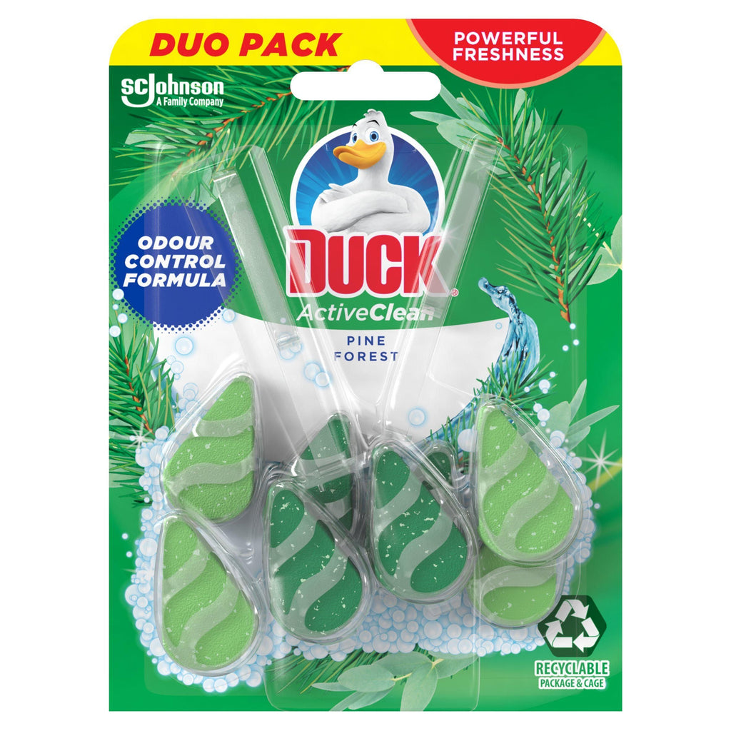 Duck Active Clean Rim Block Toilet Cleaner Duo Pine 2x38.6g