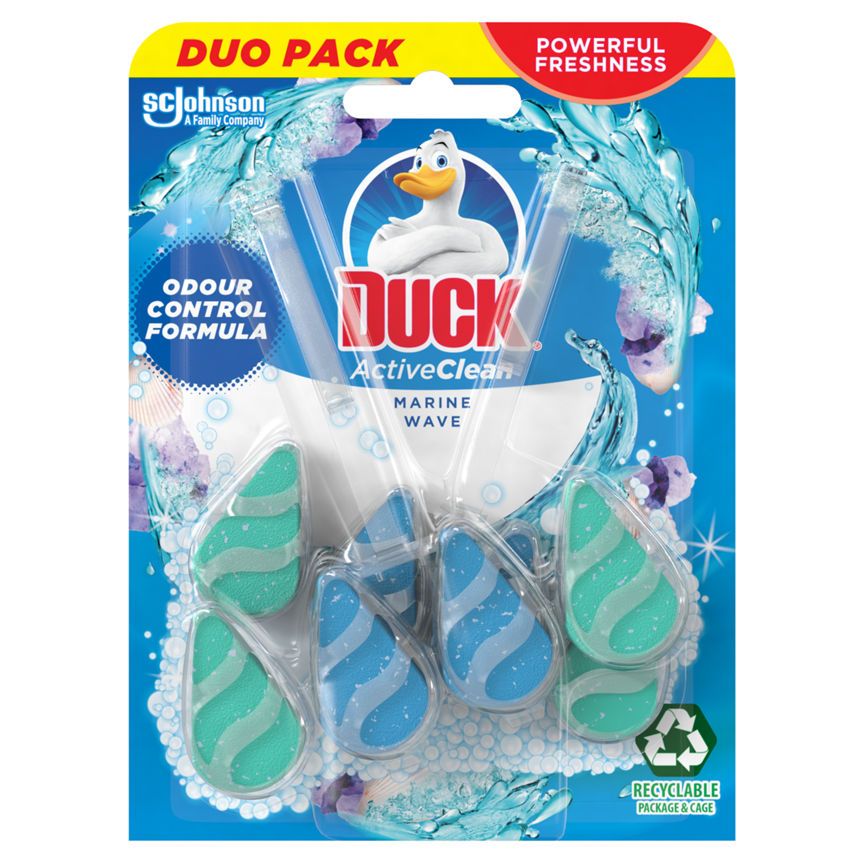 Duck Active Clean Toilet Rim Block Marine Duo Pack