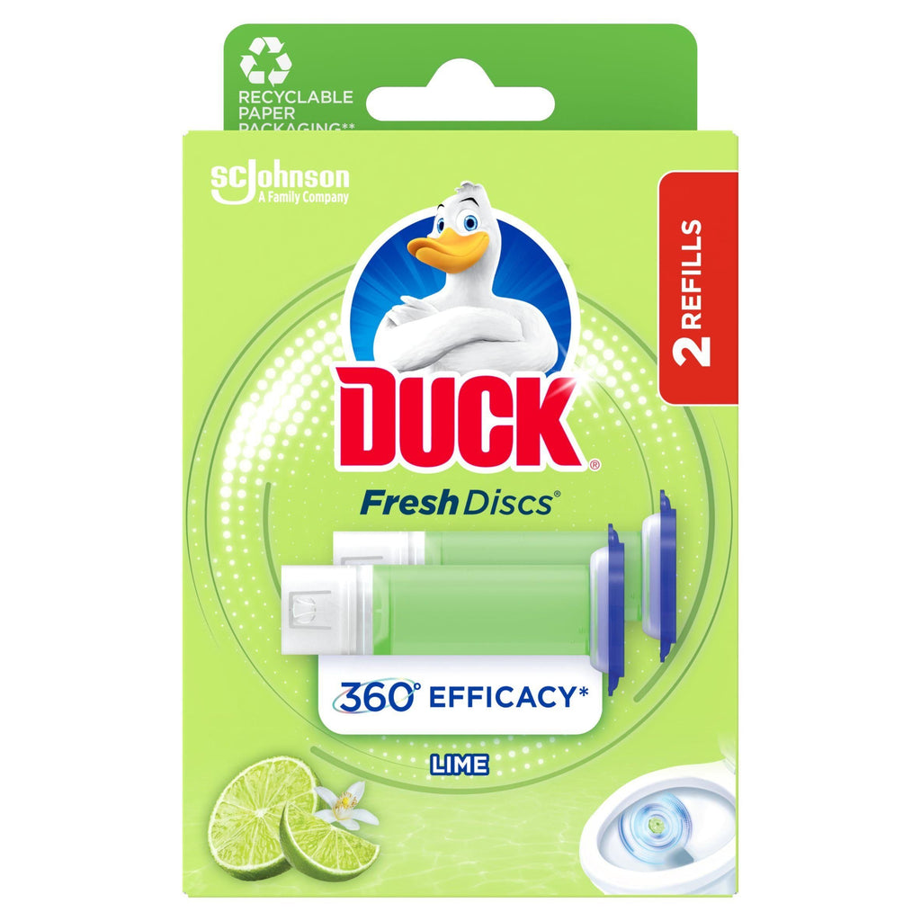 Duck Toilet Cleaner Fresh Discs Lime Duo Refills x2 36ml