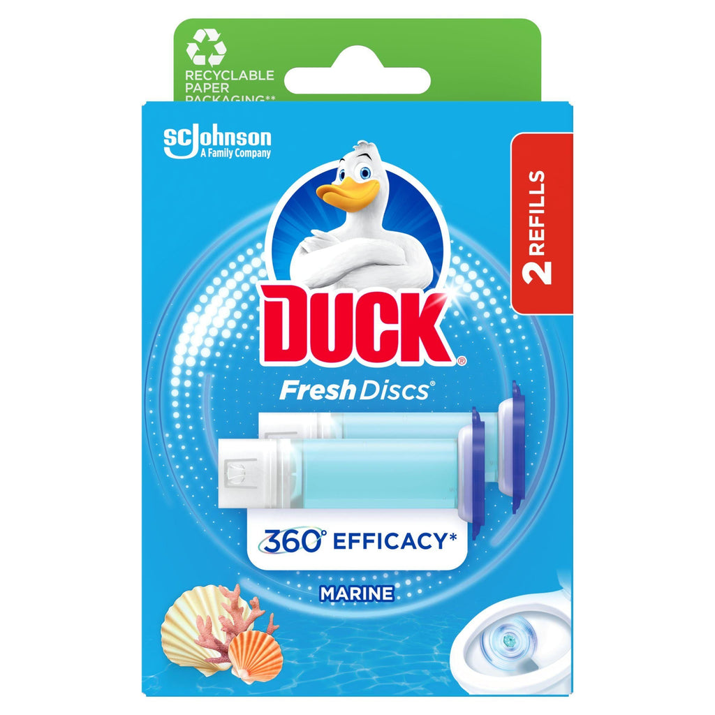 Duck Toilet Cleaner Fresh Discs Marine Duo Refills x2 36ml