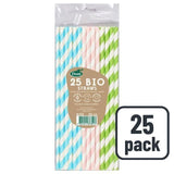 Duni Bio Pastel Recyclable Paper Straws   25 per pack