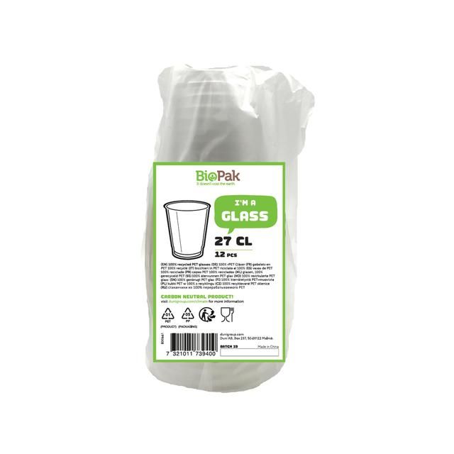 Duni BioPak 100% Recycled Plastic Glasses   12 per pack