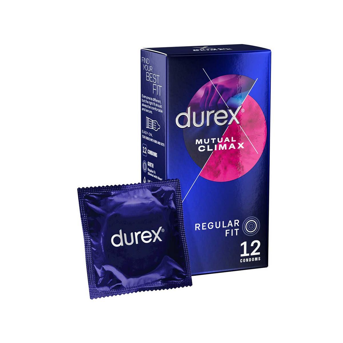 Durex Mutual Climax Condoms Silicone Lube - Regular Fit - 12 pack