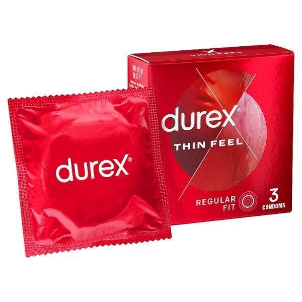 Durex Thin Feel Regular Fit Lubricated Condoms Pack of 3