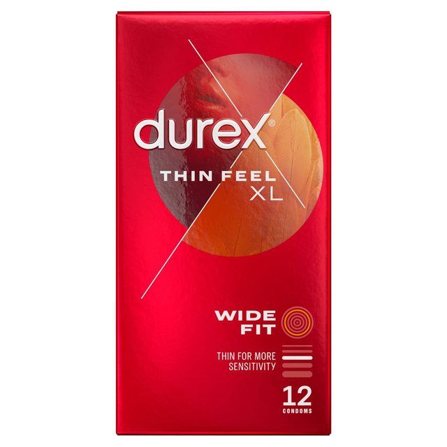 Durex Thin Feel XL Condoms More Sensitivity Wide Fit   12 per pack