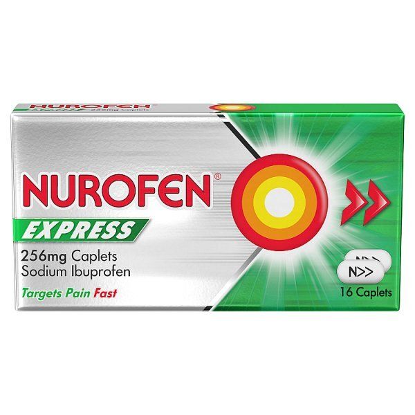 Nurofen Express Ibuprofen 256mg Caplets 16s