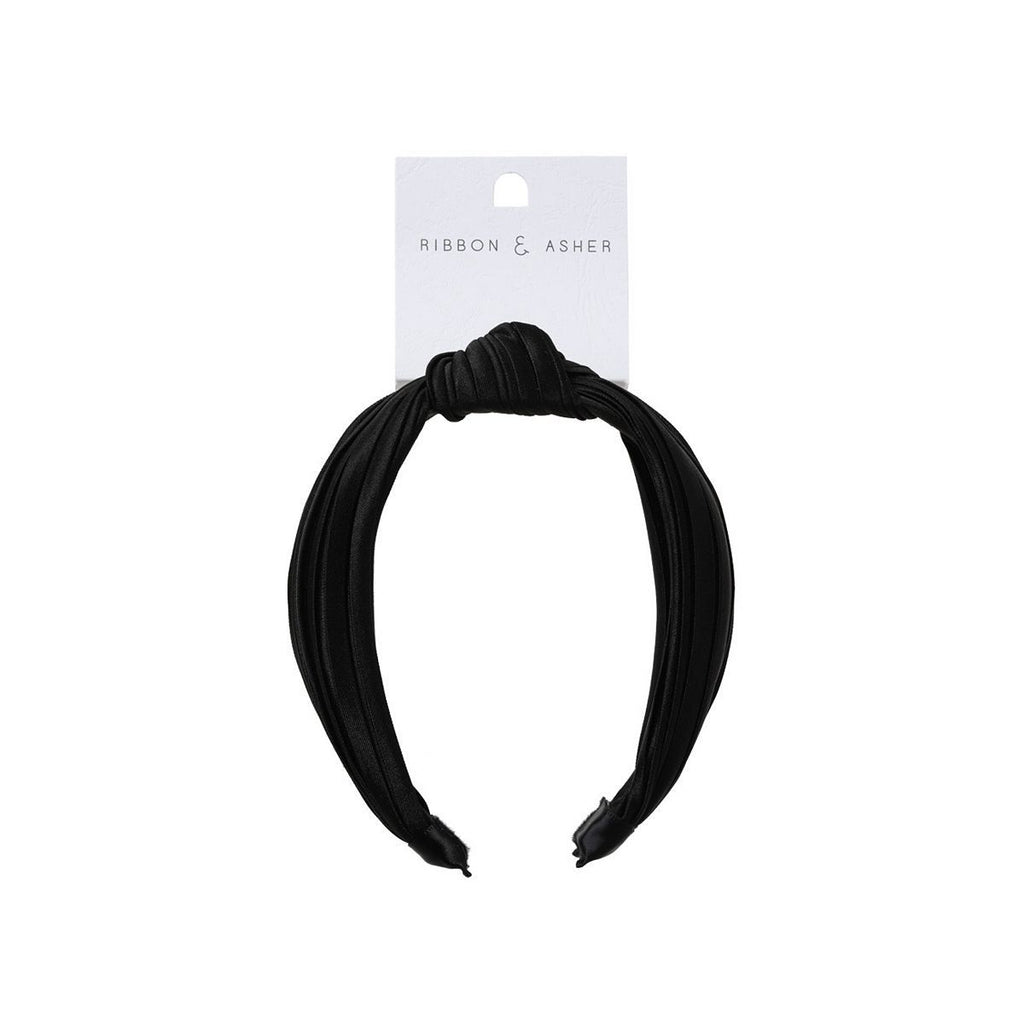 Ribbon & Asher Plisse Black Headband