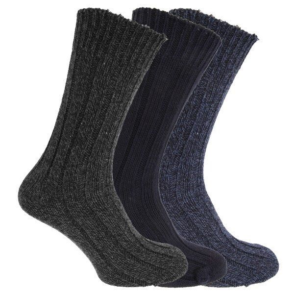 Mens Wool Blend Boot Socks (Pack Of 3) (UK Shoe 6-11)