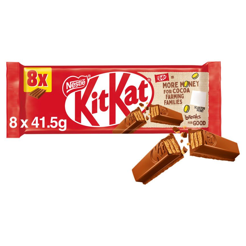 Kit Kat 4 Finger Milk Chocolate Bar Multipack 41.5g 8 Pack