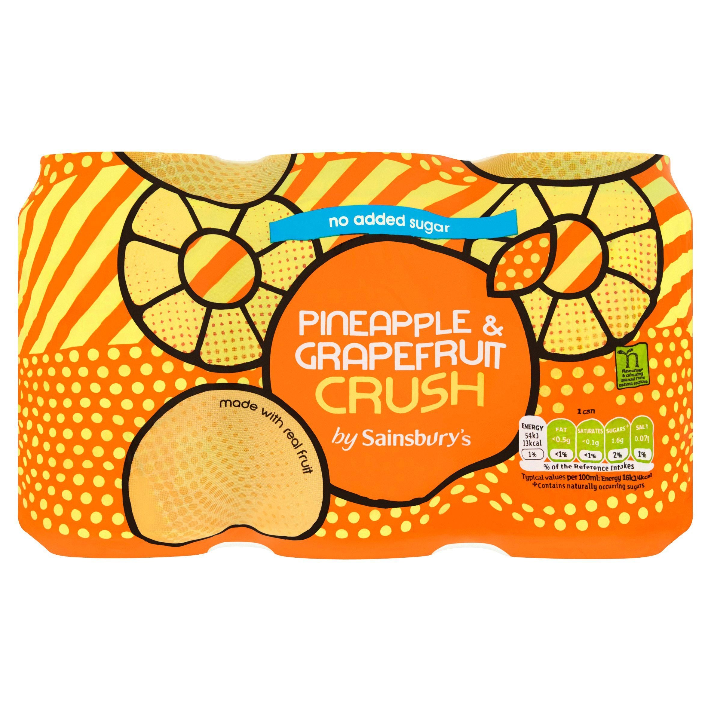 Sainsbury's Pineapple & Grapefruit 6x330ml Fruit flavoured Sainsburys   