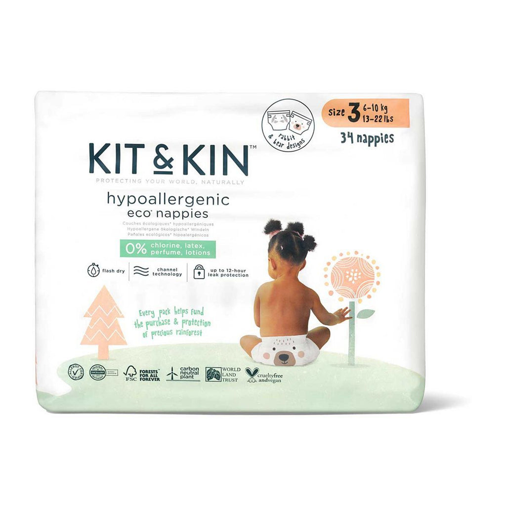 Kit & Kin Eco Nappies Size 3, 32 pack, 6-10kg/13-22lbs