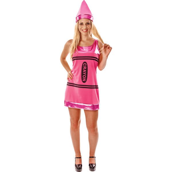 Orion Costumes Womens Pink Crayon Fancy Dress X-Large