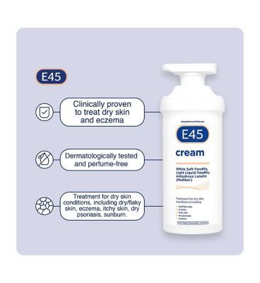 E45 Dermatological Cream for Dry Skin &amp;amp; Eczema- 500g