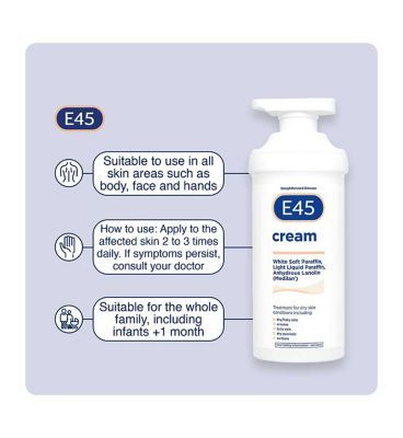 E45 Dermatological Cream for Dry Skin &amp;amp; Eczema- 500g