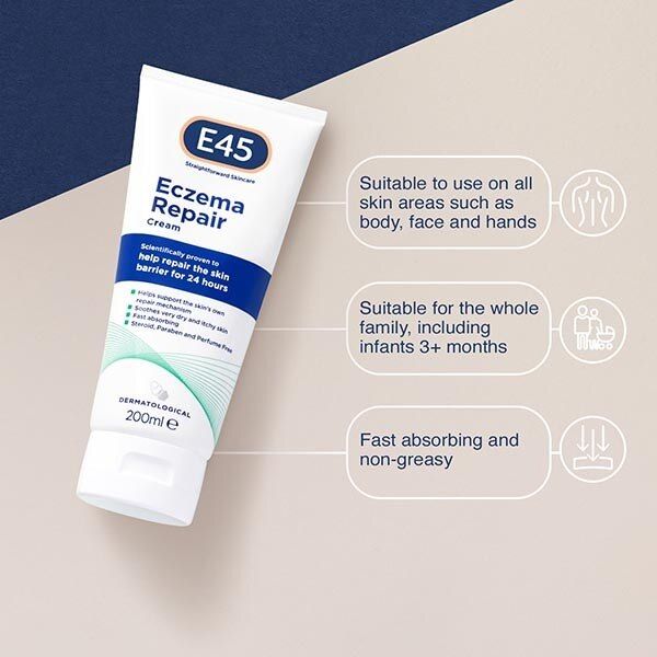 E45 Dermatological Eczema Repair Emollient Cream 200ml