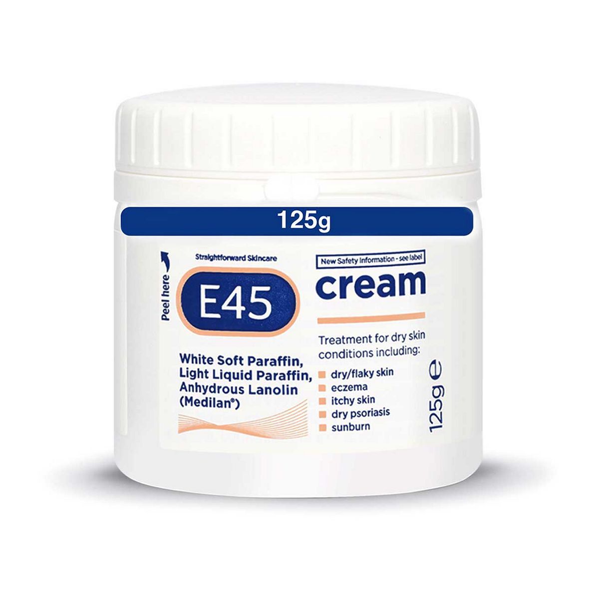 E45 Dermatological Moisturising Cream for Dry Skin &amp;amp; Eczema - 125g