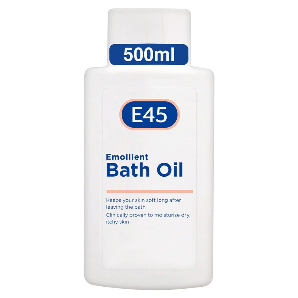 E45 Emollient Bath Oil to Moisturise Dry, Itchy Skin on Body & Hands 500ml