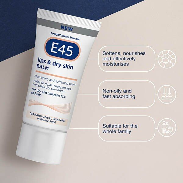 E45 Lips &amp;amp; Dry Skin Nourishing Multi-Purpose Balm 30Ml