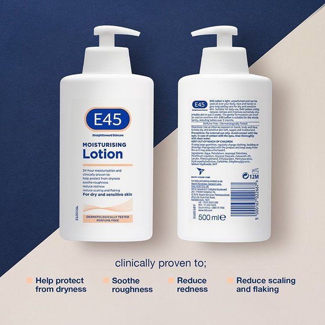 E45 Moisturiser Lotion for very dry skin   500ml