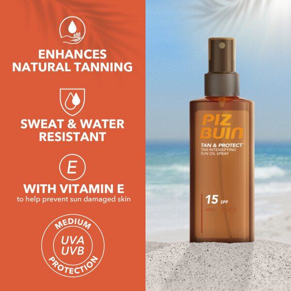 Piz Buin Tan & Protect Acc Oil SPF15 150ml GOODS Superdrug   